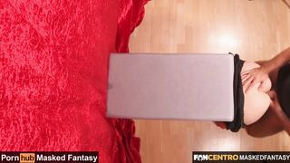 Gal in dirndl get stuck in a box and get drilled hard in Doggy style - cum on anus