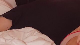 mother I'd like to fuck riding a bound Thrall's Face Sex tool to Climax whilst his Weenie is overspread in a Chastity Cage