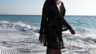 Hawt woman at the beach takes a foxtail anal intercourse in her booty - public outdoor anal intercourse