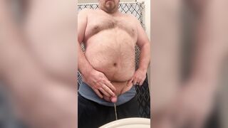 A admirable morning urinate