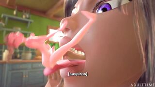 3DGSPOT - Petite Trans Bangs With Massive Breasty Trans! PORTUGUESE SUBTITLES! UNCENSORED SEX!