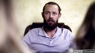 College counselor thinks theres some raunchy tension between those teens and offer they lick ifo him.The tiny breasts blondes suck off the pervs ramrod