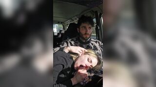 Car bj cheerful palatable cum in throat