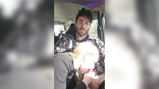 Car bj cheerful palatable cum in throat