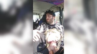 Car bj cheerful palatable cum in throat