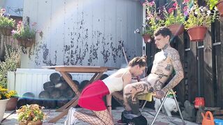 Invited a real prostitute in fishnet tights to cottage and drilled hard