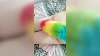 duster cleaning the dust from my curvy wife