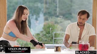 BLACKED Curvy Natural Honey Amalia Davis Sneaks Away To Screw Her BBC Crush