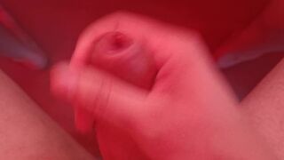 Hunk masturbating large schlong POV