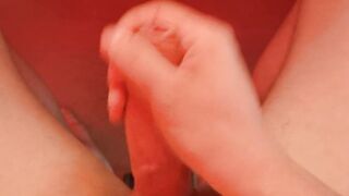 Hunk masturbating large schlong POV