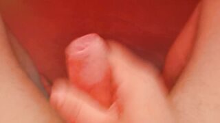 Hunk masturbating large schlong POV