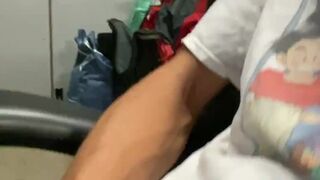 DILF Gets Also Crazy To Please Fans, Biggest Cum Load All Over Large Wang!!! Creamy Cum For All ????????????