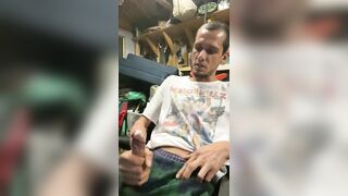 DILF Gets Also Crazy To Please Fans, Biggest Cum Load All Over Large Wang!!! Creamy Cum For All ????????????