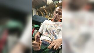 DILF Gets Also Crazy To Please Fans, Biggest Cum Load All Over Large Wang!!! Creamy Cum For All ????????????