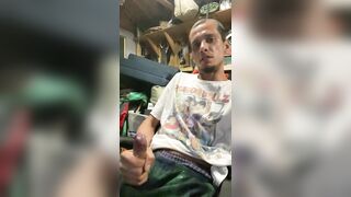 DILF Gets Also Crazy To Please Fans, Biggest Cum Load All Over Large Wang!!! Creamy Cum For All ????????????