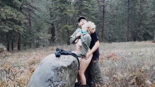 mother I'd like to fuck Gets Creampied on Forest Park Path