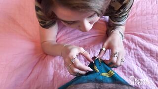 BENEFIT MONKEY: Eden Ivy sucks my dick and makes me concupiscent with her blue eyes