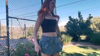 Golf date turns into sneaky public screw with hawt redhead
