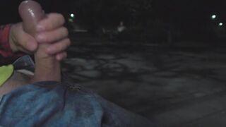 DICKFLASH in Night Park: Stranger teen can't resist and makes me cum