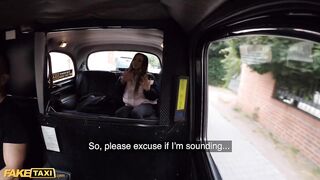 Fake Taxi Aussie body builder Aubrey Ebony gets her large breasts sucked