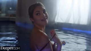 Deeper. Beautiful gold digger is enticed by boyfriend's daddy