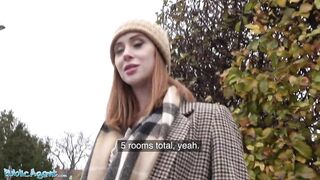Public Agent Redhead Brit Lenina Crowne screws for posh villa