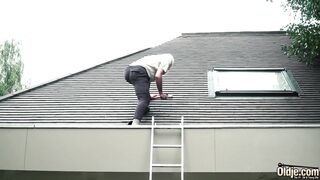 70 year old granddad screws eighteen year old cutie groans with enjoyment and swallows