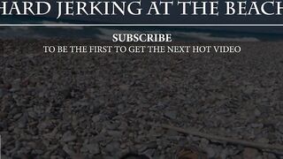 Hard wanking my Boyfriend at a public beach - Quick Risky outdoor Tugjob with biggest Spunk fountain