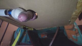 Giant Climax from Hitachi Wand with Milking Table