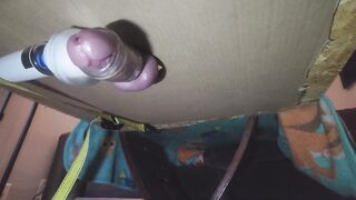 Giant Climax from Hitachi Wand with Milking Table