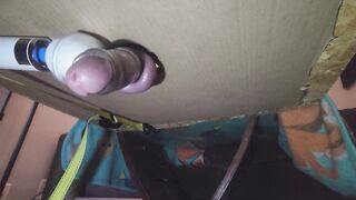Giant Climax from Hitachi Wand with Milking Table