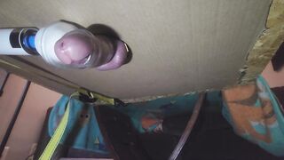 Giant Climax from Hitachi Wand with Milking Table