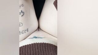 Public masturbation, driving with boobs out! Pulled over to climax