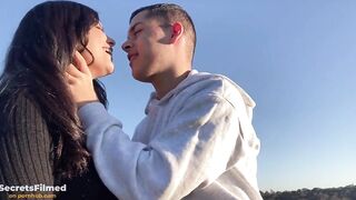Tinder beauty and I were excited and didn't care being in a public park