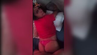 Little floozy gives booty and they detonate it well