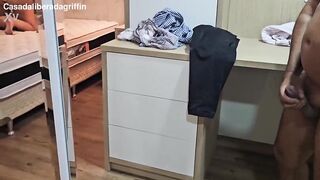 I caught my wife in the mirror with the delivery male in our apartment