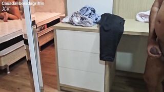 I caught my wife in the mirror with the delivery male in our apartment