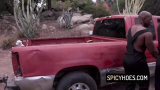 Breasty Blond Playgirl Getting DPed By 2 Ebony Dudes - Rebel Rhyder