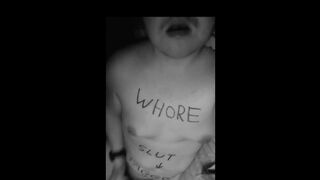 A transmale tying himself up on the bench and torturing himself with a toys