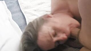 Getting my throat drilled and tasting his sexy sticky cum. ????