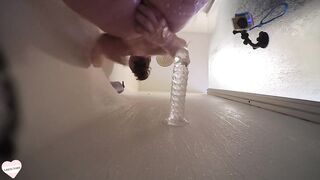 Vixen Obese mother I'd like to fuck Has Self-Care Sunday in the Shower With LARGE Clear Sex tool!