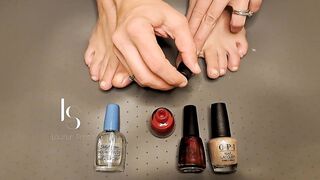 Candy Cane Toe Painting for Christmas!