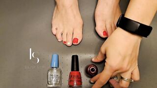 Candy Cane Toe Painting for Christmas!