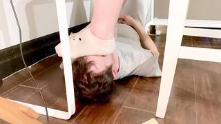 Girlfriend feet on my face after gym