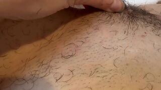 POV Angel Shaves Very Unshaved Vagina, Full Bush And Rubs Hair On Body