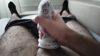 Cum in girlfriend's cute white socks