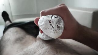 Cum in girlfriend's cute white socks