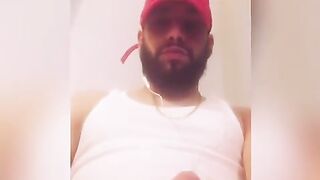 Amari beats his large charming uncut shlong