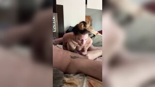 Amateur Deepthroat sucking large weenie