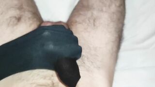 I cummed in fishnet shine sock